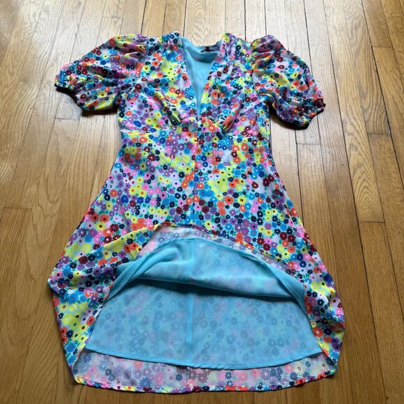 Staud Rainbow Floral Milla Mini Dress - Picture 6 of 16